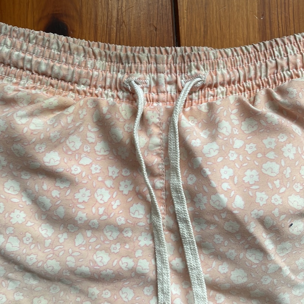 Kids Pink Floral Swim Trunks with Drawstring - Picture 2 of 4